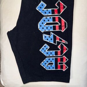 AC/DC Black and Blue Patriotic Shorts